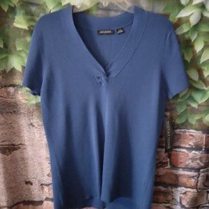 Vintage Blue V Neck Sweater